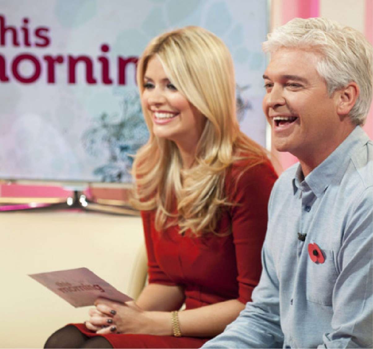 One this morning. Holly Willoughby this morning. This morning ITV. Holly and Phil this morning. This morning 2012 ITV.